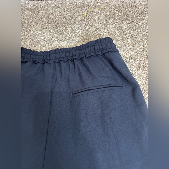 ZARA WOMAN NAVY BLUE Straight PANTS ELASTIC WAISTBAND Sz S Business Casual - Picture 6 of 11